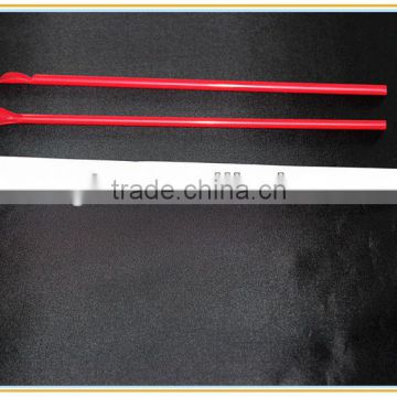 yiwu paper wrapped red 5mm printed plastic spoon straw