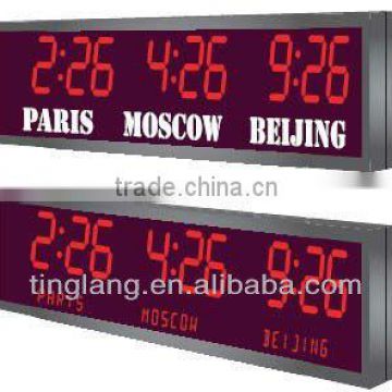 3 - ZONE, 4 Digit LED Clockwith Date / Text