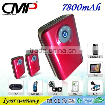 CMP 7800mAh Portable External Battery Pack Mobile Power Bank with 2 USB DC 5V/1A DC5V/2A