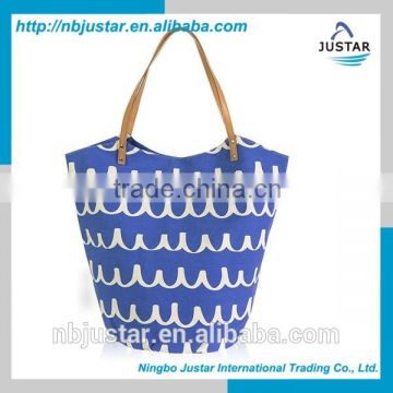 JST-15F0089 Cheap Hot Sales Beautiful Scribble Cancas Basket Tote Shopping Bag