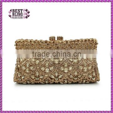 gold metal gold stone ladies evening clutch bags wedding evening bag woman handbags purses(8742A-G)
