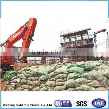 Russian building garbage green woven geotextile sand bag pp sand bag