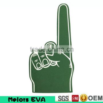 Melors Yellow eva foam cheering hand,foam hands for sports fans,EVA foam cheering thumbs up hand/silk print eva foam hand