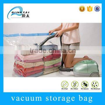 Folding space saver plastic cube vacuum compressed bag for clothes storage