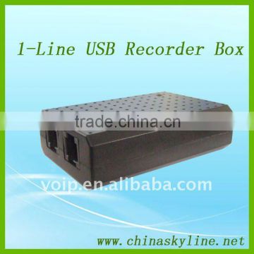 1 line usb telephone recorder box/sound recorder box,support windows 2000,XP,vista