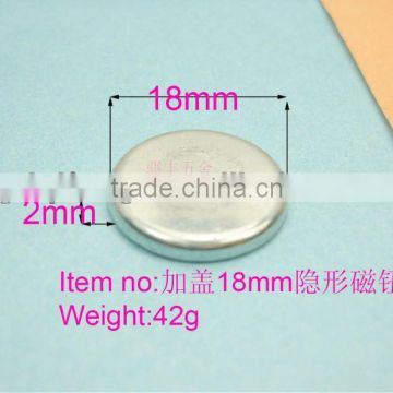 wholesale round18-2mm hidden magnetic button with cap for bag