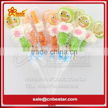 Gelatin Candy Marshmallow Lollipop / Smile Face Jelly Lollipop/ Gummy Jelly Marshmallow Pop