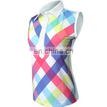 manufacturer OEM high quality 100%polyester sublimation ladies golf clothing