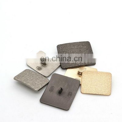 Fashion Custom Sewing Slope Gold Metal Rectangle Square Shank Buttons