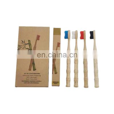 2021  Custom Logo Nature Nylon Head Bamboo Joint Handle Green Bamboo Toothbrush  Cheapest Bamboo Toothbrush