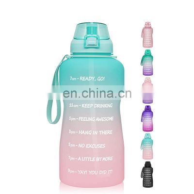 64oz Anti slip eco friendly custom motivational sports plastic tritan large wide mouth BPA Free fitness Bottle
