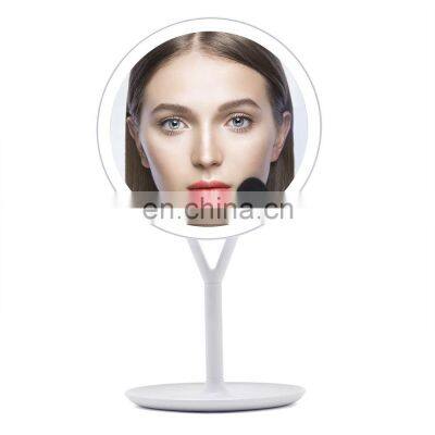 USB charging smart cosmetic mirror desktop LED makeup mirror with light 5x magnification beauty makeup mirror