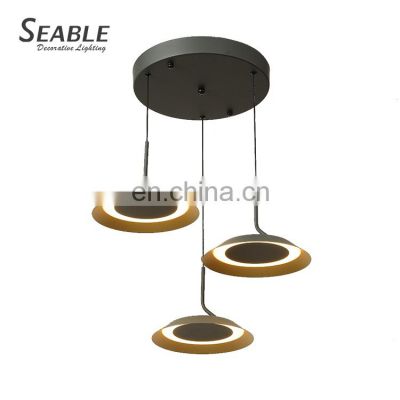 Wholesale Acrylic Ash Black Matte Gold Decoration Living Room Bedroom Modern Indoor LED Chandelier Lamp