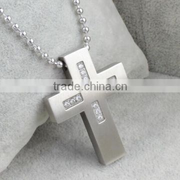 CNC stones Stainless steel cross pendants