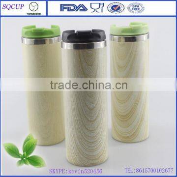 500ml double wall stainless steel mug plastic tumbler,travel mug
