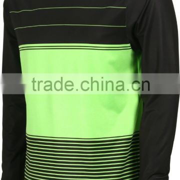 92% Polyester 8% Spandex Long Sleeves Sublimated Hooded Compression Shirt / Rash Guard with custom Sub Stripes design