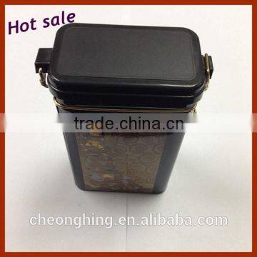Fashional design coffee tin with plastic lid