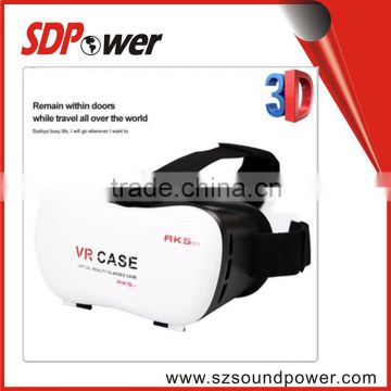 VR case 5th version headset with remote controler and blue teeth 3d glasses