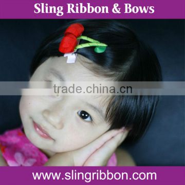Cherry Sculpture Ribbon Hair Bow