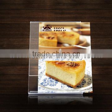 Hot sale high quality acrylic table stand menu holder with magnet