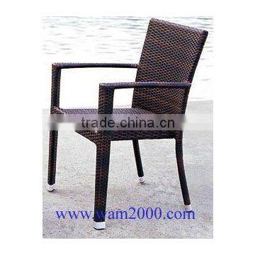 PE rattan stackable dining chair for outdoor