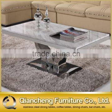 hot sell marble siver stainless steel coffee table