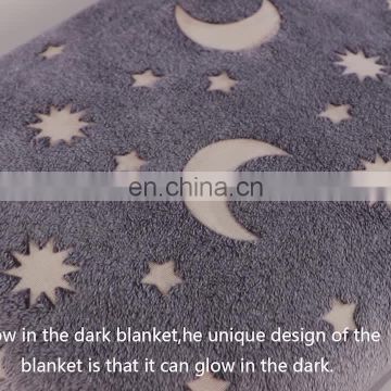Glowing Starry Print  Luxuriously Soft 100% Polyester Fleece  Glow in the Dark Throw pink Blanket