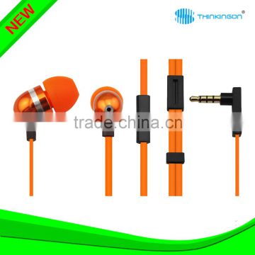 Wired popular stereo orange headphone for mobine phones