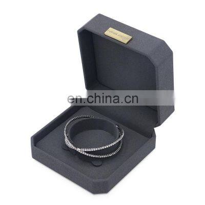 Custom Logo Wholesale Octagonal Shape Gray Microfiber Bangle Box