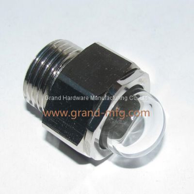 GM-HDN38 Dome brass oil sight glass used for compressor,roots blower,speed reducers,pump