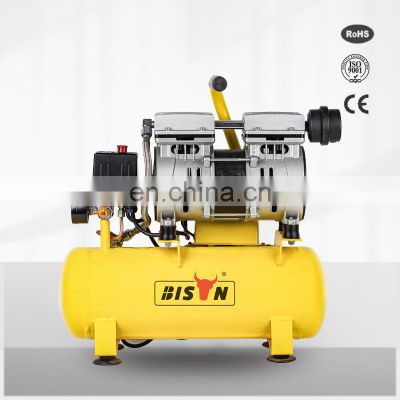 Bison China Top 10 Small Size 110V 220V 8 Litre Low Noise Portable Oilfree Dental Oilless Air Compressor Silent