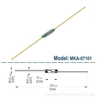 7mm Glass Hermetic Reed Switch MKA-07101 AT10-15/MKA07101 10-15AT