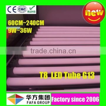 2015 hot sale 2ft-8ft T8 led pink tube lighting supermarket pink tube tube8 with 3 5 years warranty