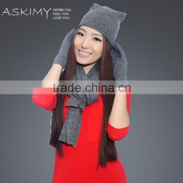 fashion knitted beanie winter hat scarf glove