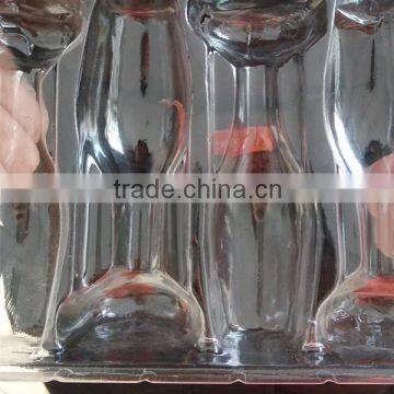 Clear wineglass plastic box/fragile packaging box