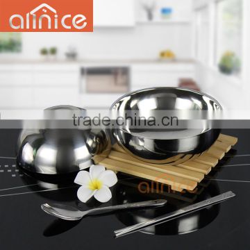 ALLNICE wholesale double wall and bottom stainless steel sugar bowl/mixing bowl