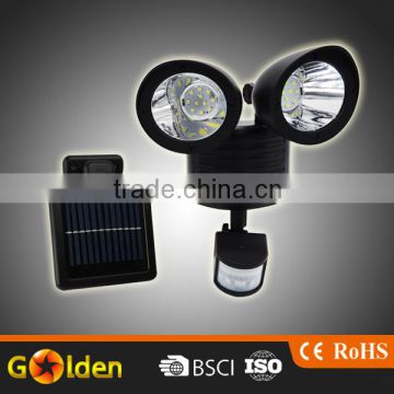 New Design Twins Head 22 led Solar Security Light for Gate Lighting