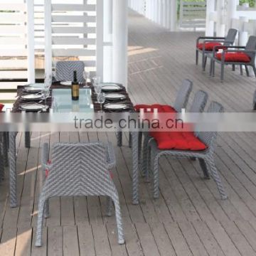 HOT SALE garden wicker rattan dining chair and table furniture outdoor modern dining set dining table set