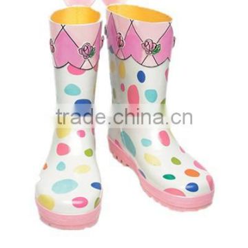 2014 cheap rubber kids knee high rain boots