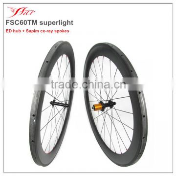 Light weight carbon tubublar wheelset 60mm profile racing bicycle rims all around riding competitive wheels