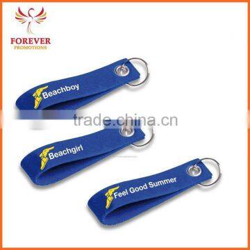 Blue Customized Logo Felt Textile Key Chain