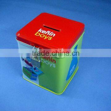 Square Money Tin Box