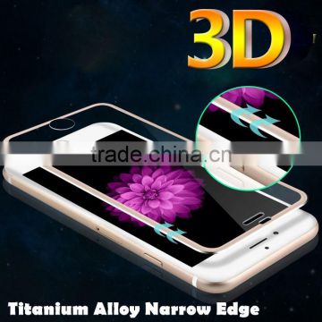 Factory 0.33mm full cover protector 2.5d titanium alloy tempered glass screen protector for iphone6