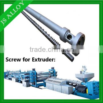 Screw and barrel for making pellets for extruding machine