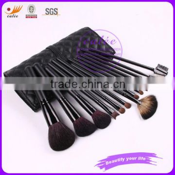 14pcs natural hair black makeup brush kit