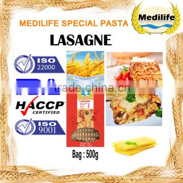 LASAGNE , Lasagna Pasta, low fat Lasagne Pasta 500g bag, Kosher Certified special pasta lasagna