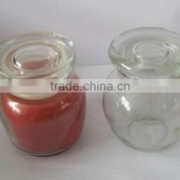 glass candle jar with glass lid