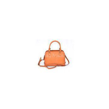 Orange Small Womens Leather Bag / Zippered Tote Bags , Outstanding Croco Head