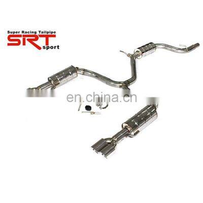 super racing tailpipe flexible exhaust pipe for Volkswagen CC downpipe loading cat back with quad double tip
