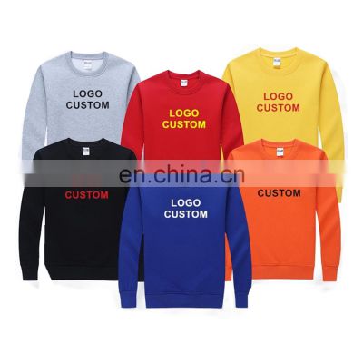 Custom round neck plain sweatshirt without hood thick men custom pullover hoodie plus size clothes